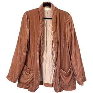 XiRENA Vintage Velvet Old Rose Jax Open Front Jacket Womens Medium